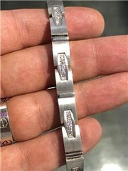 LIV 14k White Gold & Diamonds 1.10ct G/VS1 Men's Link Bracelet 8" Length 31.4 Grams