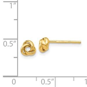 LIV 14k Yellow Gold Love Knot Design 5mm Diameter Halo Stud Earrings Push Backs Gift