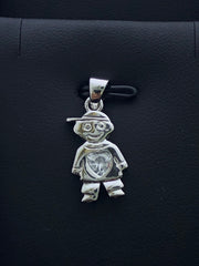 LIV Platinum Sterling Silver White Sapphire Boy Child Charm Pendant Necklace Gift