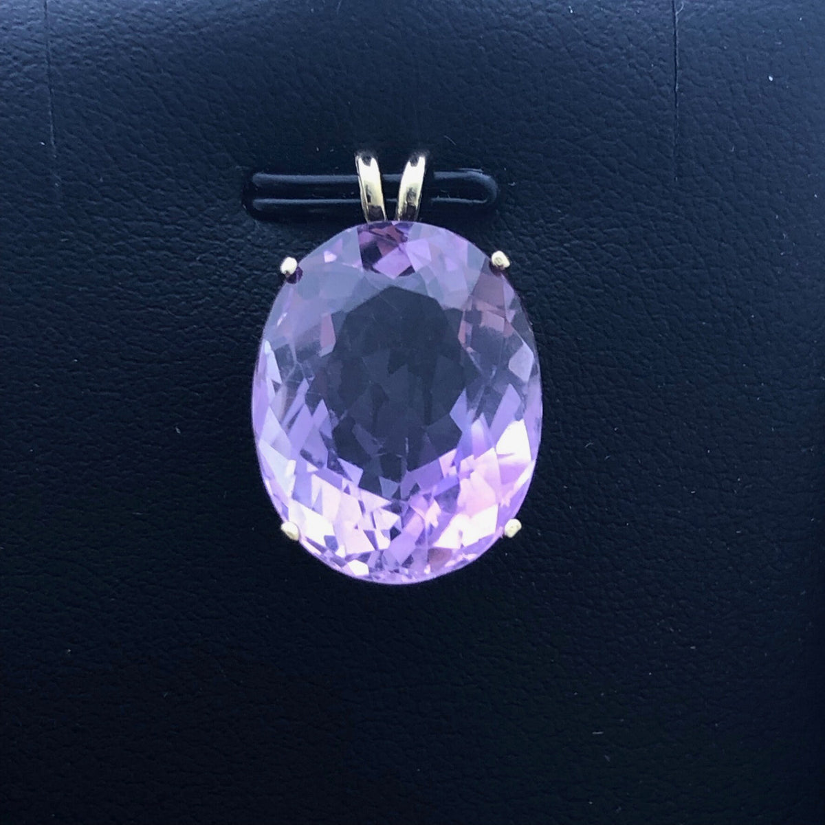 LIV 14k Yellow Gold & Purple Amethyst Large Oval Solitaire Pendant Necklace Gift