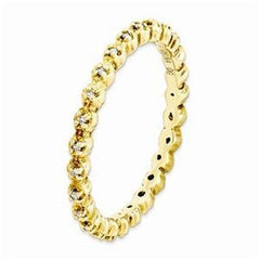 LIV Yellow Gold Sterling Silver & White Diamonds Eternity Stackable Band Ring