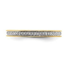LIV Yellow Gold Sterling Silver & Diamonds Channel Eternity Stackable Band Ring