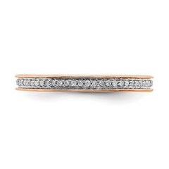 LIV Rose Gold Sterling Silver & Diamonds Channel Eternity Stackable Band Ring