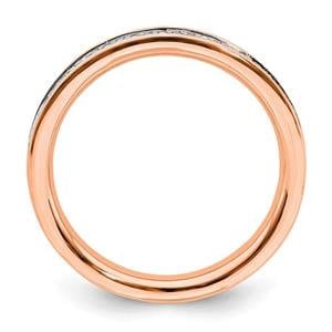 LIV Rose Gold Sterling Silver & Diamonds Channel Eternity Stackable Band Ring