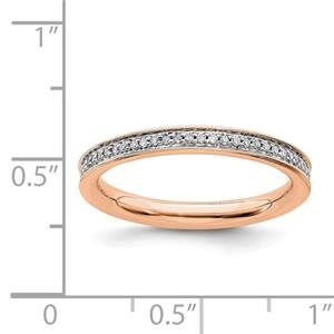 LIV Rose Gold Sterling Silver & Diamonds Channel Eternity Stackable Band Ring