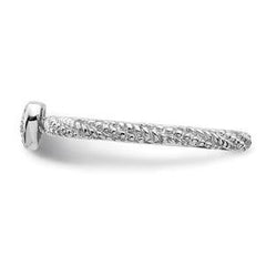 LIV Platinum Sterling Silver & Diamonds Heart Halo Cable Stackable Band Ring