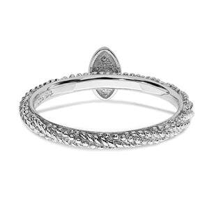 LIV Platinum Sterling Silver & Diamonds Oval Halo Cable Stackable Band Ring