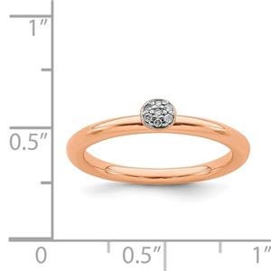 LIV 18k Rose Gold Sterling Silver & Diamonds Halo Design Stackable Band Ring