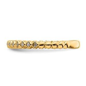 LIV 14k Yellow Gold & Diamonds Halo Design 2.25mm Wide Stackable Band Ring Size 9