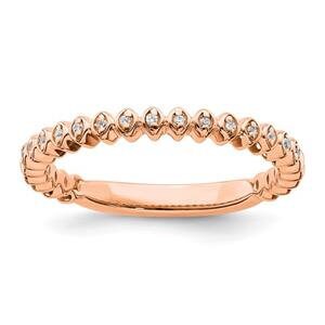 LIV 14k Rose Gold & Diamonds Halo Design 2.25mm Wide Stackable Band Ring