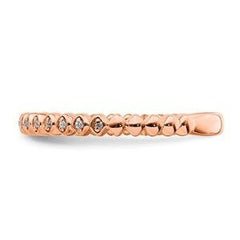 LIV 14k Rose Gold & Diamonds Halo Design 2.25mm Wide Stackable Band Ring