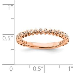 LIV 14k Rose Gold & Diamonds Halo Design 2.25mm Wide Stackable Band Ring