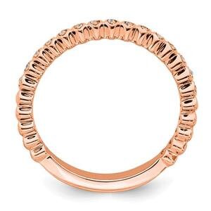 LIV 14k Rose Gold & Diamonds Halo Design 2.25mm Wide Stackable Band Ring