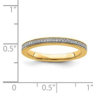 LIV 14k Yellow Gold & Diamonds Pave Design 2.25mm Wide Stackable Band Ring
