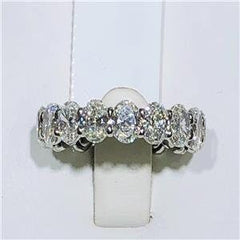 LIV Platinum & Diamonds Oval Shape Eternity Band Ring 5.69ct tw G-VS2 Bridal