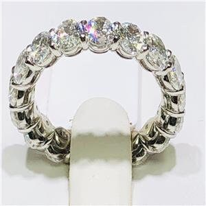LIV Platinum & Diamonds Oval Shape Eternity Band Ring 5.69ct tw G-VS2 Bridal