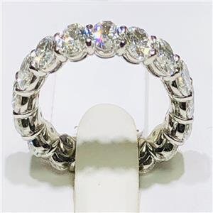 LIV Platinum & Diamonds Oval Shape Eternity Band Ring 5.69ct tw G-VS2 Bridal