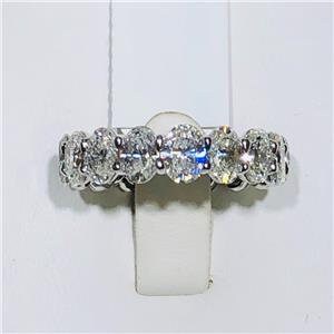 LIV Platinum & Diamonds Oval Shape Eternity Band Ring 6.47ct tw G-VS2  Bridal