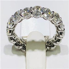 LIV Platinum & Diamonds Oval Shape Eternity Band Ring 6.47ct tw G-VS2  Bridal