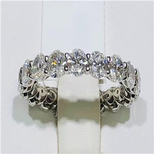 LIV Platinum & Diamonds Oval Shape Eternity Band Ring 4.55ct tw F-VS1 Bridal