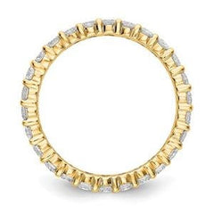 LIV 14k Yellow Gold Round Diamond Eternity Band Ring Shared Prong 1.50ct G/VS