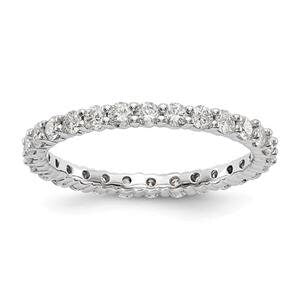 LIV 14k White Gold Round Diamond Eternity Band Ring Shared Prong 1.00ct G/VS1