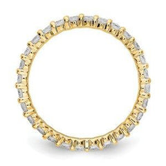 LIV 14k Yellow Gold Round Diamond Eternity Band Ring Shared Prong 1.00ct G/VS