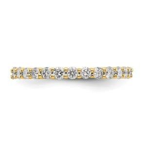 LIV 14k Yellow Gold Round Diamond Eternity Band Ring Shared Prong 1.00ct G/VS