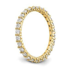 LIV 14k Yellow Gold Round Diamond Eternity Band Ring Shared Prong 1.00ct G/VS