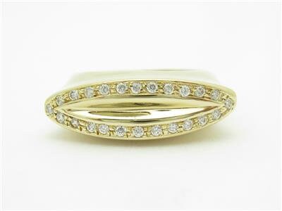 LIV 14k Yellow Gold Diamond Evil Eye Design Long Band Ring 0.50ct tw G/VS1