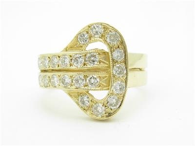 LIV 14k Yellow Gold Diamond Love Knot Design Band Ring 1.25ct tw G/VS1 Gift