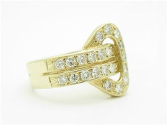 LIV 14k Yellow Gold Diamond Love Knot Design Band Ring 1.25ct tw G/VS1 Gift