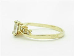 LIV 14k Yellow Gold & Genuine Marquise Diamond Promise Engagement Band Ring