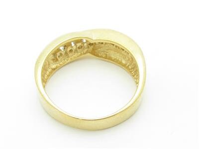 LIV 14k Yellow Gold & Diamonds Channel Design X Band Ring Gift