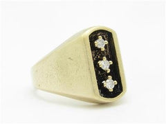 LIV 14k Yellow Gold & Diamonds Men's Design Vintage 16.08mm Wide Band Ring Gift