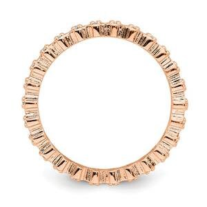 LIV Rose Gold Sterling Silver & White Diamonds Eternity Stackable Band Ring