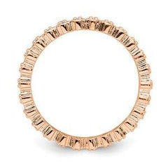 LIV Rose Gold Sterling Silver & White Diamonds Eternity Stackable Band Ring