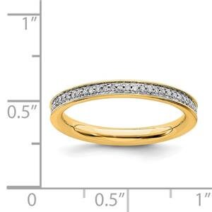 LIV Yellow Gold Sterling Silver & Diamonds Channel Eternity Stackable Band Ring