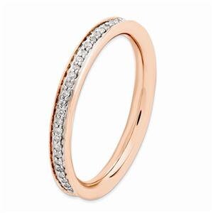 LIV Rose Gold Sterling Silver & Diamonds Channel Eternity Stackable Band Ring