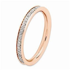 LIV Rose Gold Sterling Silver & Diamonds Channel Eternity Stackable Band Ring
