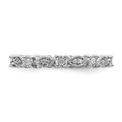 LIV Platinum Sterling Silver & Diamonds Pave Set Eternity Stackable Band Ring