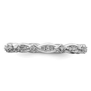 LIV Platinum Sterling Silver & White Diamonds Eternity Stackable Band Ring