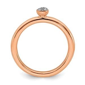 LIV 18k Rose Gold Sterling Silver & Diamonds Halo Design Stackable Band Ring