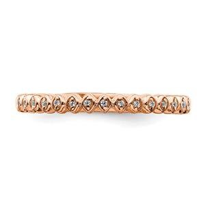 LIV 14k Rose Gold & Diamonds Halo Design 2.25mm Wide Stackable Band Ring