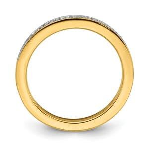 LIV 14k Yellow Gold & Diamonds Pave Design 2.25mm Wide Stackable Band Ring