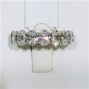 LIV Platinum & Diamonds Oval Shape Eternity Band Ring 6.47ct tw G-VS2  Bridal