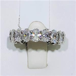LIV Platinum & Diamonds Oval Shape Eternity Band Ring 4.55ct tw F-VS1 Bridal