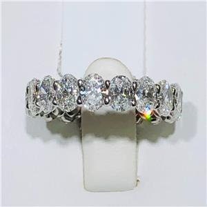 LIV Platinum & Diamonds Oval Shape Eternity Band Ring 4.55ct tw F-VS1 Bridal