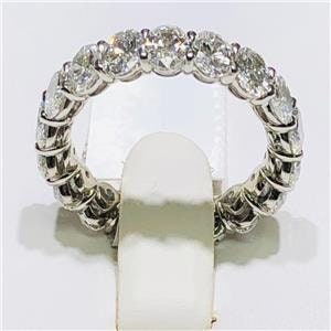 LIV Platinum & Diamonds Oval Shape Eternity Band Ring 4.55ct tw F-VS1 Bridal