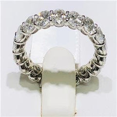 LIV Platinum & Diamonds Oval Shape Eternity Band Ring 4.55ct tw F-VS1 Bridal